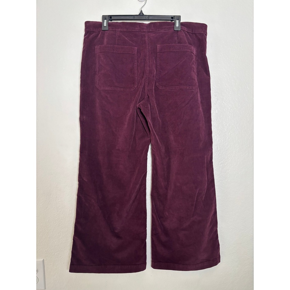 NEW Madewell Petite Wide-Leg Pant Dark Pomegranate Corduroy Size 33P - Picture 6 of 8